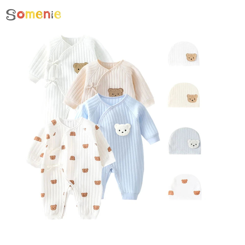 Boys Girls Bodysuit Newborn Winter Onesie Clothes Cotton Toddler Home Wear 0-6M Thickened Spring and Autumn Clothing Econic Blanks
